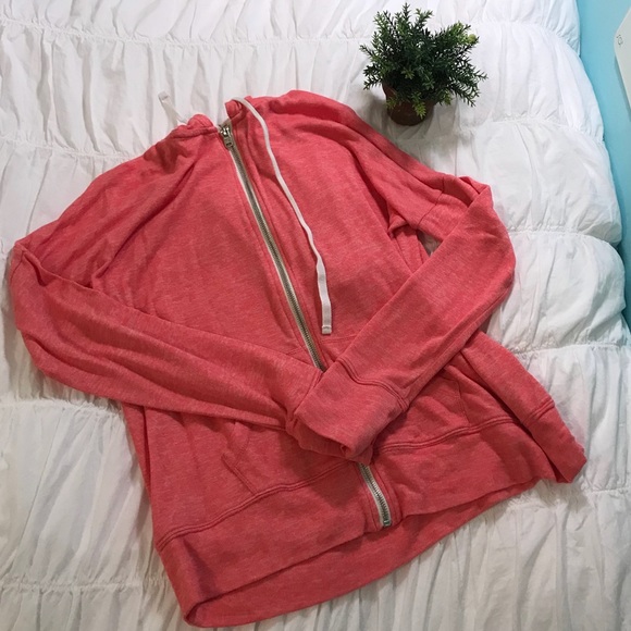 Hollister Jackets & Blazers - Peachy Pink zipper sweatshirt super soft